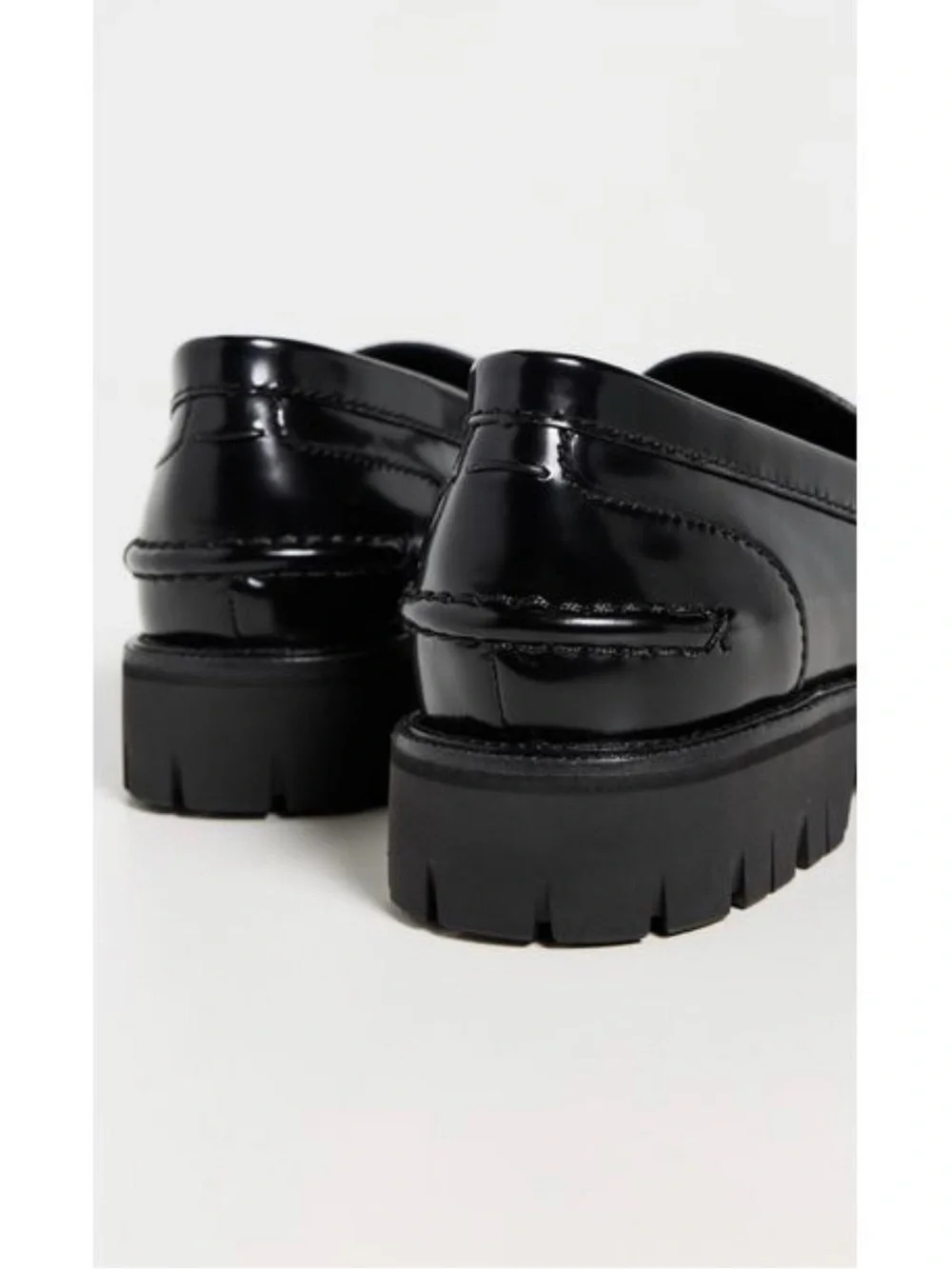 Rag & Bone Corey womens shiny Black Leather Penny Loafers lug sole NEW EU 39